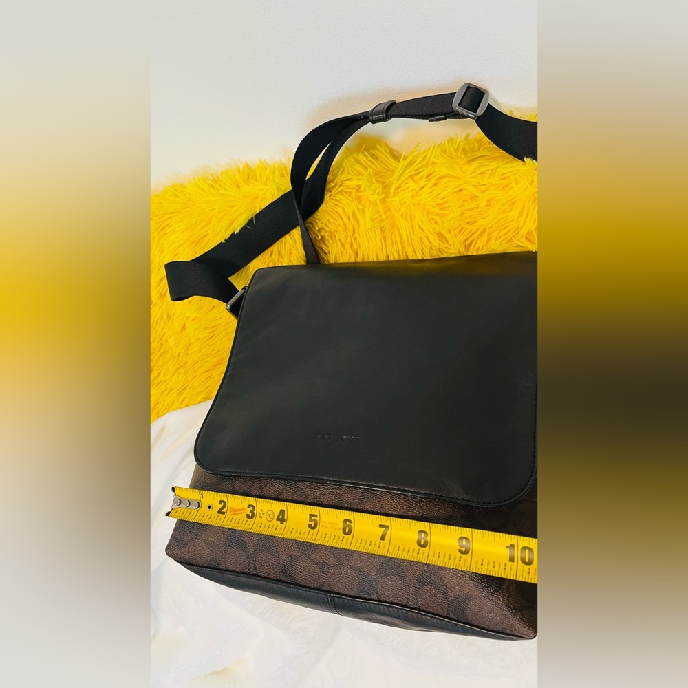 Coach Two-Tone Black and Brown Messenger Bag - Picture 13 of 14